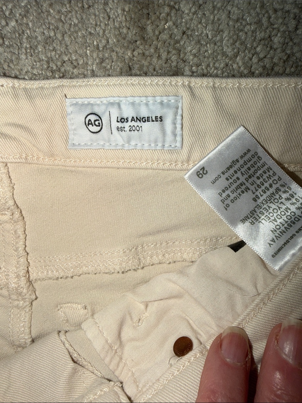 AG Denim Farrah Boot Crop Jeans in Light Beige size 29 - Picture 7 of 8